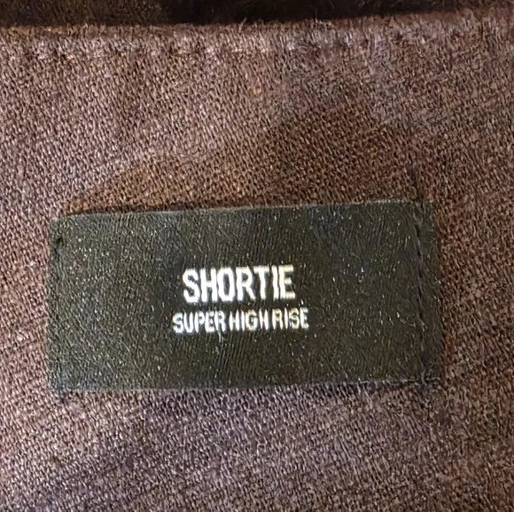 Express NWOT Brown Super High Rise Linen Blend Shorts.  Sz 12 - Picture 5 of 7